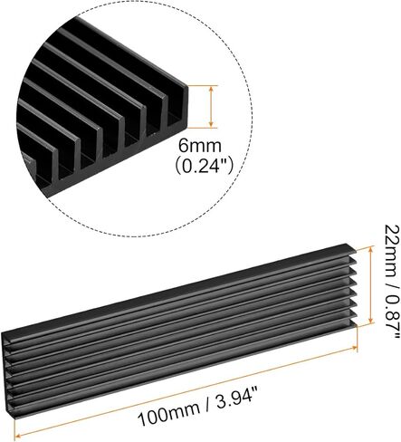 MECCANIXITY 2 Pack M.2 22110 Nvme SSD Heatsink Cooler سبائك الألومنيوم بالوعة الحرارة بالوعة التبريد للكمبيوتر، 100x22x6mm، أسود in Saudi Arabia