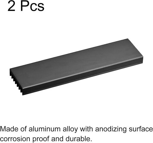 MECCANIXITY 2 Pack M.2 22110 Nvme SSD Heatsink Cooler سبائك الألومنيوم بالوعة الحرارة بالوعة التبريد للكمبيوتر، 100x22x6mm، أسود in Saudi Arabia