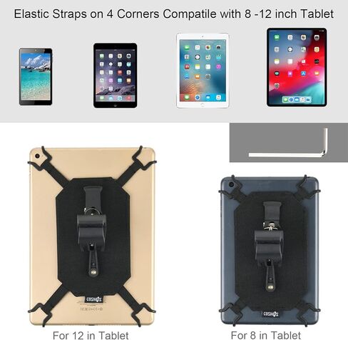 كوزموس ميني تابلت حامل دوار دراجة تابلت جبل 360 قابل للتعديل قرطاسية تمرين دراجة تابلت مشبك سير سير دراجة بيضاوي للجيم الداخلي متوافق مع آيباد ميني / إير 8 بوصة - 12 بوصة in Kuwait