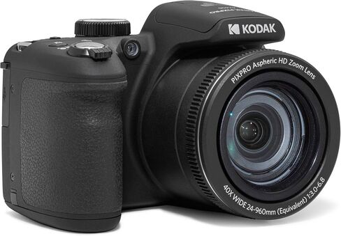 كاميرا Kodak PIXPRO AZ405 الرقمية + بطاقة ذاكرة سعة 64 جيجابايت + حقيبة كاميرا (أسود) in Kuwait