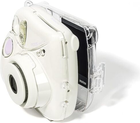 حافظة Rieibi Mini 7+ - حافظة كاميرا كريستالية شفافة لكاميرا Fujifilm Mini 7 Plus الفورية - غطاء نسخة مطورة مع حزام كتف قابل للإزالة in Kuwait