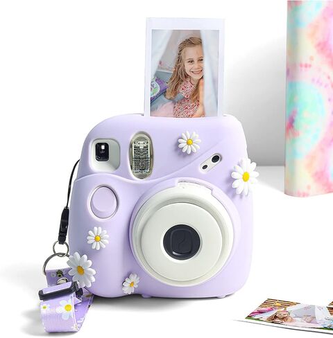 حافظة Rieibi Mini 7+ - حافظة كاميرا كريستالية شفافة لكاميرا Fujifilm Mini 7 Plus الفورية - غطاء نسخة مطورة مع حزام كتف قابل للإزالة in Saudi Arabia