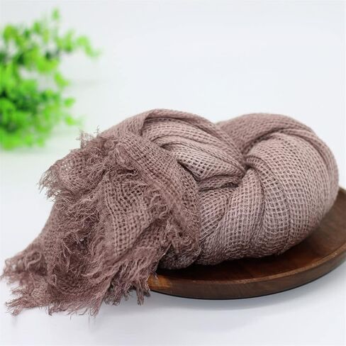 Newborn Baby Photography Props Mesh Soft Decorative Blanket Swaddle Wrap for Boy Girls Photo Shoot (Light Brown) in Saudi Arabia