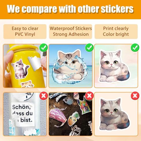لوفلي لايف 200 قطعة من ملصقات كاواي بتصميم قطة لطيفة من الفينيل، ملصقات مقاومة للماء للبالغين والمراهقين والاطفال والبنات والاولاد لدفتر اليوميات وزجاجة المياه والامتعة والجيتار ولوح التزلج ونوافذ in Kuwait