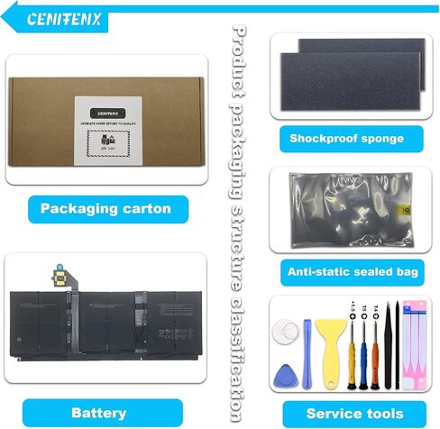 استبدال بطارية CENIFENX G3HTA052H G3HTA053H DYNT02 لجهاز Microsoft Surface Laptop 3، 13.5 بوصة طراز 1867 1868 Series Laptop 7.58V، 45.8Wh، 6041mAh، (ليس لجهاز Surface Laptop 3 15 بوصة) in Kuwait