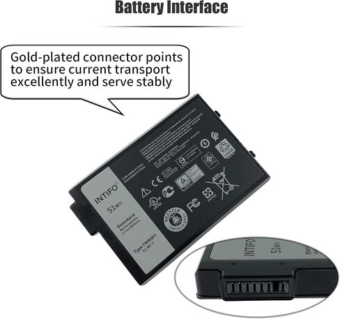 بطارية كمبيوتر محمول INTIFO 51Wh 7WNW1 متوافقة مع Dell Latitude 5420 5424 7424 Rugged Extreme Series Notebook 0GK3D3 GK3D3 0DMF8C DMF8C 06NNCF 6NNCF 0DP3KF DP3KF [11.4V 51Wh 3-Cell] in Kuwait