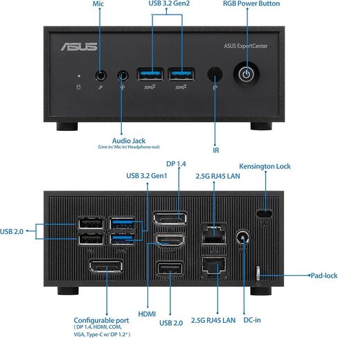 كمبيوتر مكتبي ASUS PN42-BBFN1000X1TD N100/BT5.2/65W/3Y/BK/VESA/BB، أسود in Kuwait