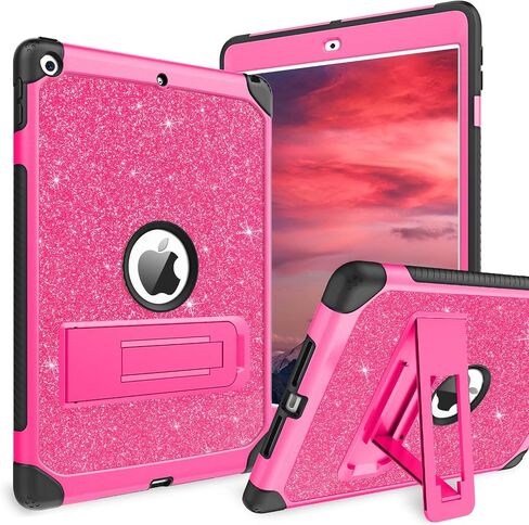 YINLAI Case for iPad 9th 8th 7th Generation 2021/2020/2019, iPad 10.2 Case with Pencil Holder Stand Soft Silicone Hard PC Shockproof Protective Tablet Cover for iPad 9/8/7 Gen 10.2 Inch, Purple/Black in Kuwait