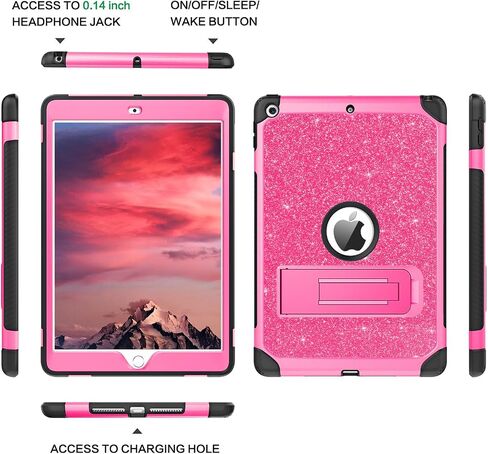 YINLAI Case for iPad 9th 8th 7th Generation 2021/2020/2019, iPad 10.2 Case with Pencil Holder Stand Soft Silicone Hard PC Shockproof Protective Tablet Cover for iPad 9/8/7 Gen 10.2 Inch, Purple/Black in Kuwait