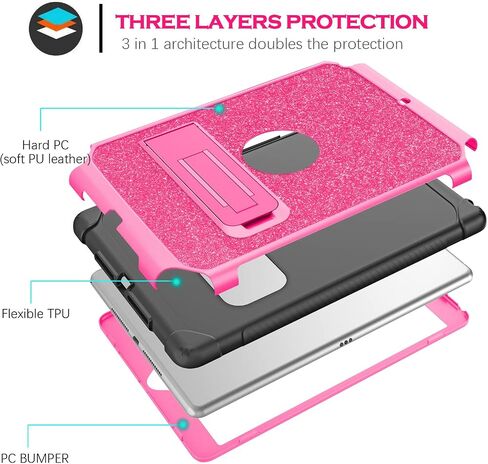 YINLAI Case for iPad 9th 8th 7th Generation 2021/2020/2019, iPad 10.2 Case with Pencil Holder Stand Soft Silicone Hard PC Shockproof Protective Tablet Cover for iPad 9/8/7 Gen 10.2 Inch, Purple/Black in Kuwait