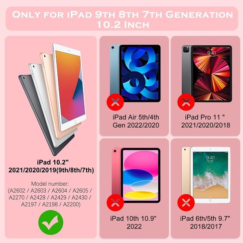 YINLAI Case for iPad 9th 8th 7th Generation 2021/2020/2019, iPad 10.2 Case with Pencil Holder Stand Soft Silicone Hard PC Shockproof Protective Tablet Cover for iPad 9/8/7 Gen 10.2 Inch, Purple/Black in Kuwait