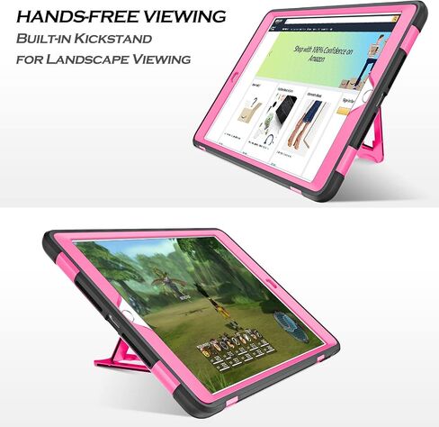 YINLAI Case for iPad 9th 8th 7th Generation 2021/2020/2019, iPad 10.2 Case with Pencil Holder Stand Soft Silicone Hard PC Shockproof Protective Tablet Cover for iPad 9/8/7 Gen 10.2 Inch, Purple/Black in Kuwait