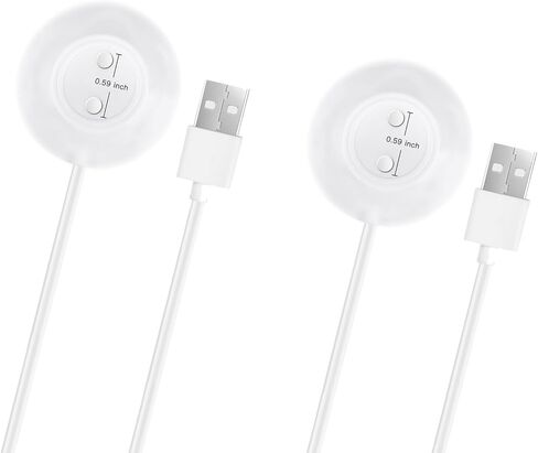 AREYTECO Rose Charger, 2 Pack Replacement USB Charging Cable, Endpoint Center Spacing 0.47 Inch/12mm, Standing Magnetic Adapter - White in Kuwait