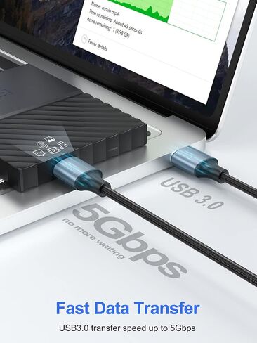 USB 3.0 Cable 1FT 2-Pack, Short USB A Male to Male Cable in Saudi Arabia