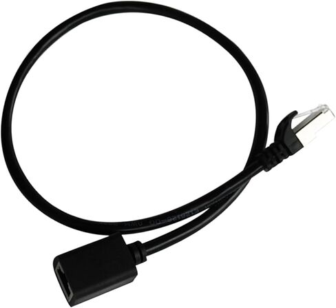 كابل تمديد إيثرنت CAT6، أسلاك RJ45 90 درجة محمية من ذكر إلى أنثى كابل تصحيح إيثرنت، يدعم عرض النطاق الترددي حتى 250 ميجا هرتز، 1.6 قدم، أسود (زاوية أعلى) in Kuwait