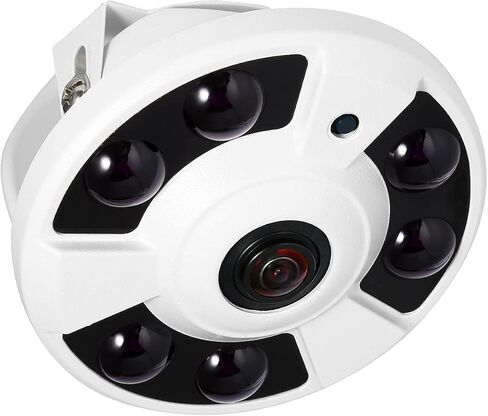 كاميرا REVOTECH Dome Fisheye POE IP، HD 3MP كاميرا أمان داخلية ONVIIF عدسة 1.7 مم 6 صفيف LED IR رؤية ليلية P2P عرض عن بعد CCTV كاميرا فيديو H.265/H.264(IF02-P أبيض) in Kuwait