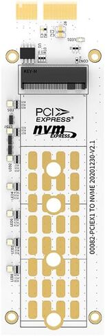 M.2 NVMe to PCI-e x1 Card Adapter Board with Heat Sink for NVMe M.2 (M Key or B MKey) SSD 2280/2260/2242/2230 (KT082) in Kuwait