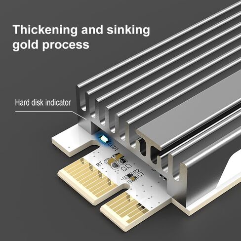 M.2 NVMe to PCI-e x1 Card Adapter Board with Heat Sink for NVMe M.2 (M Key or B MKey) SSD 2280/2260/2242/2230 (KT082) in Kuwait
