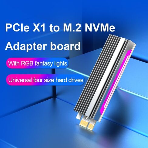 M.2 NVMe to PCI-e x1 Card Adapter Board with Heat Sink for NVMe M.2 (M Key or B MKey) SSD 2280/2260/2242/2230 (KT082) in Kuwait