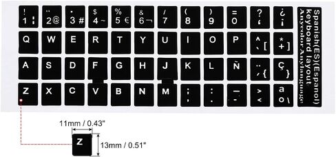 PATIKIL Spanish Keyboard Stickers, 2 Pack Universal Keyboard Replacement Cover Smooth for Notebook Desktop Computer, Black Background White Lettering in Saudi Arabia