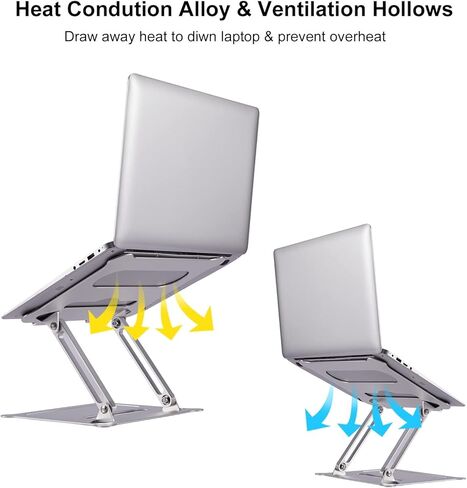 Fbrand Aluminum Laptop Stand for Desk, Portable Computer Stand for Laptop, Notebook Laptop Riser for Desk, Ergonomic Adjustable Height Notebook Stand Holder for 11 to 17 in Mac MacBook Pro Air Dell in Saudi Arabia