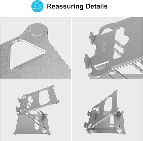 Fbrand Aluminum Laptop Stand for Desk, Portable Computer Stand for Laptop, Notebook Laptop Riser for Desk, Ergonomic Adjustable Height Notebook Stand Holder for 11 to 17 in Mac MacBook Pro Air Dell in Saudi Arabia