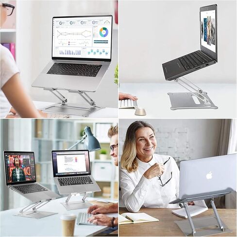 Fbrand Aluminum Laptop Stand for Desk, Portable Computer Stand for Laptop, Notebook Laptop Riser for Desk, Ergonomic Adjustable Height Notebook Stand Holder for 11 to 17 in Mac MacBook Pro Air Dell in Saudi Arabia