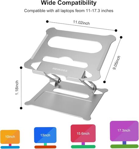 Fbrand Aluminum Laptop Stand for Desk, Portable Computer Stand for Laptop, Notebook Laptop Riser for Desk, Ergonomic Adjustable Height Notebook Stand Holder for 11 to 17 in Mac MacBook Pro Air Dell in Saudi Arabia
