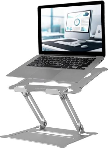 Fbrand Aluminum Laptop Stand for Desk, Portable Computer Stand for Laptop, Notebook Laptop Riser for Desk, Ergonomic Adjustable Height Notebook Stand Holder for 11 to 17 in Mac MacBook Pro Air Dell in Saudi Arabia