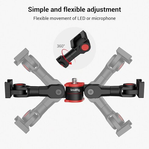 SmallRig الحذاء البارد محول تركيب تدوير المزدوج الحذاء البارد تمديد قوس الحذاء الساخن محول تركيب ل مصباح ليد/ميكروفون 3483B in Kuwait