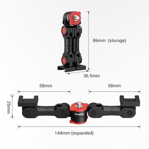 SmallRig الحذاء البارد محول تركيب تدوير المزدوج الحذاء البارد تمديد قوس الحذاء الساخن محول تركيب ل مصباح ليد/ميكروفون 3483B in Kuwait