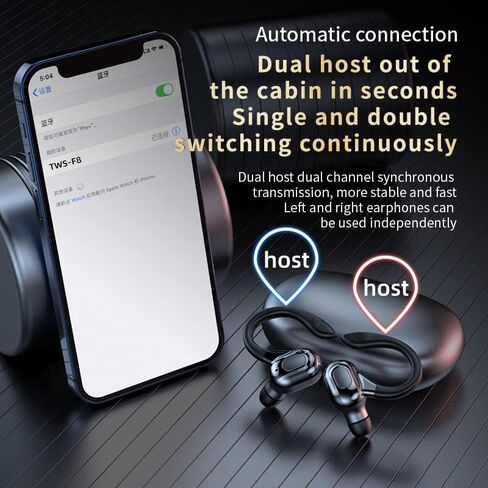 سماعات أذن لاسلكية، سماعات رأس بلوتوث 5.3 رياضية، سماعة أذن بلوتوث مع ميكروفون عميق، سماعات أذن لاسلكية بخاصية إلغاء الضوضاء، سماعات أذن مع خطافات أذن IP7 مقاومة للماء لهاتف iPhone/Android in Kuwait