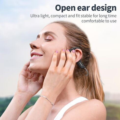 HCMOBI Bone Conduction Headphones, Open-Ear Bluetooth 5.3 Headphones with Mic, IPX7 Waterproof Sports Earbuds Wireless Earphones for Running Workout Cycling, 1.5 Fast Charging and 10H Working Time in Kuwait