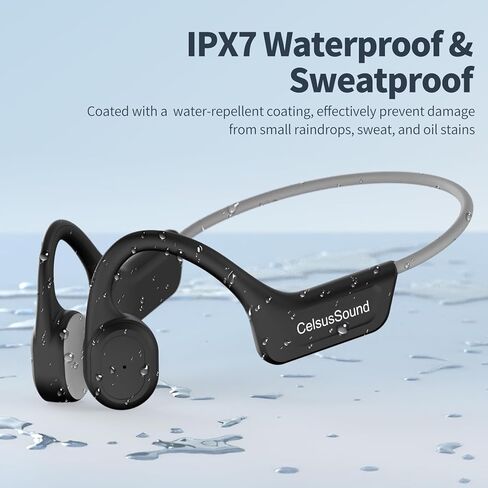 HCMOBI Bone Conduction Headphones, Open-Ear Bluetooth 5.3 Headphones with Mic, IPX7 Waterproof Sports Earbuds Wireless Earphones for Running Workout Cycling, 1.5 Fast Charging and 10H Working Time in Kuwait