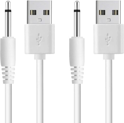 BATSOEASY 2 Pack 2.62ft Replacement DC Charging Cable, USB to DC 2.5mm Wand Vibrating Massager Charger Cord (NOT Barrel Jack) in Kuwait