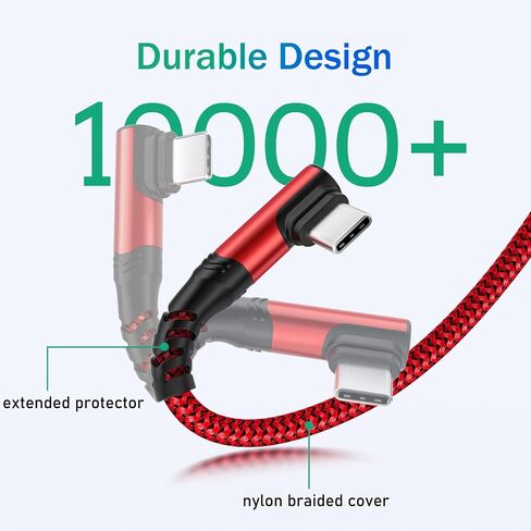 Type C Charger Fast Charging, Right Angle USB to USB C Cable [10ft] in Saudi Arabia