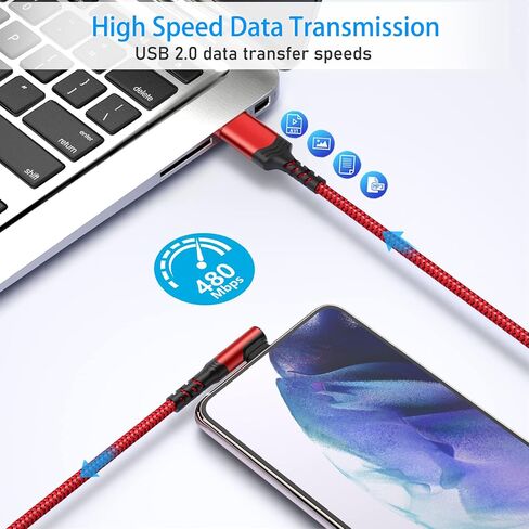Type C Charger Fast Charging, Right Angle USB to USB C Cable [10ft] in Saudi Arabia