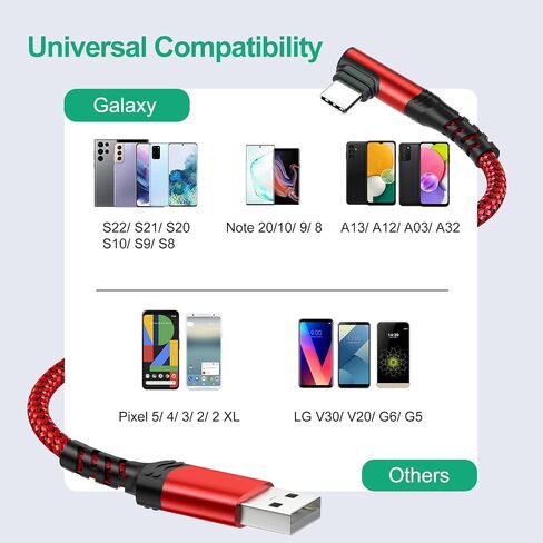 Type C Charger Fast Charging, Right Angle USB to USB C Cable [10ft] in Saudi Arabia