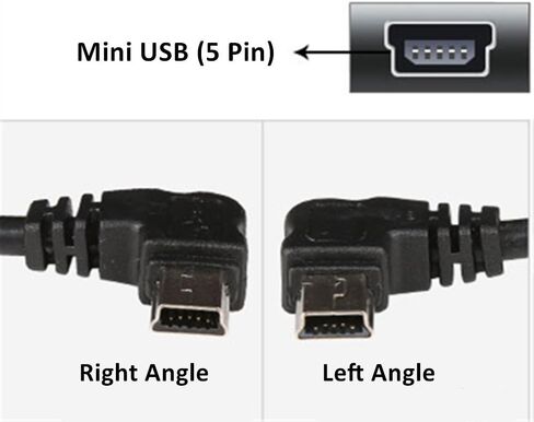 3M USB A to Mini B USB Cable 90 Degree Data Sync Charge Cord with 5 pcs Wiring Clips for Nextbase Dash Cam Car GPS Navigator DVR Digital Camera (Right Angle) in Saudi Arabia