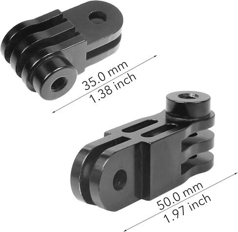 Aluminum 1/4 Inch Tripod Mount Adapter, 2 Pieces, Black & Red, for GoPro Hero 11/10/9/8/7/6/5/4/3 Session DJI OSMO AKASO Campark YI Action Camera in Saudi Arabia
