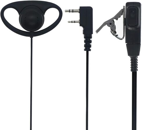 Walkie Talkie Earpiece with Mic 2 Pin D Shape Ear-Clip Headset in Saudi Arabia