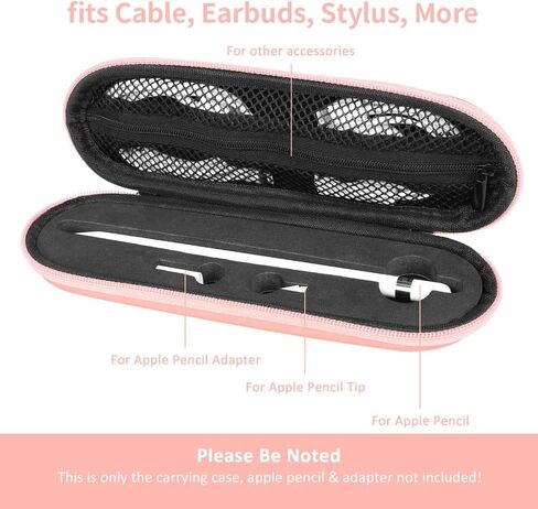 TITACUTE for Apple Pencil Case Carrying Case Hard Foam Zipper Shockproof Protective Travel iPencil Case Holder for Apple Pencil 1st Generation 2nd Gen for iPad 10 Pro Stylus Pen Charger Cable Adapter in Kuwait