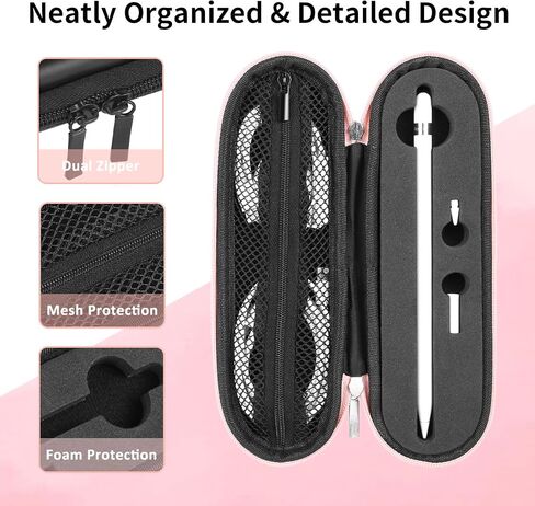 TITACUTE for Apple Pencil Case Carrying Case Hard Foam Zipper Shockproof Protective Travel iPencil Case Holder for Apple Pencil 1st Generation 2nd Gen for iPad 10 Pro Stylus Pen Charger Cable Adapter in Kuwait