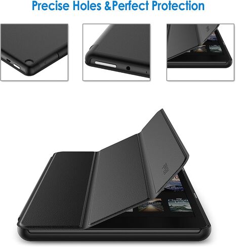حافظة JETech لجهاز Amazon Fire HD 8 Tablet (الجيل الثامن / السابع / السادس - إصدار 2018، 2017 و2016) غطاء ذكي مع خاصية النوم/الاستيقاظ التلقائي (أسود) in Saudi Arabia