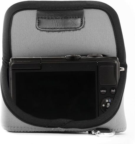 حقيبة كاميرا MegaGear Canon EOS M100, M200 (15-45 ملم) مصنوعة من مادة النيوبرين خفيفة للغاية، مع حلقة تسلق - رمادي - MG1323 in Saudi Arabia