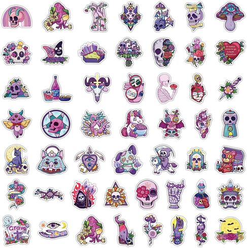 مجموعة 100 قطعة من ملصقات الفينيل القوطية اللطيفة، ملصقات رعب رائعة مقاومة للماء لزجاجة المياه، سجل القصاصات، الكمبيوتر المحمول، حافظة الهاتف، الفتيات المراهقات والبالغين حزمة هدايا قوطية لطيفة in Kuwait