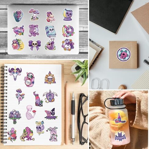 مجموعة 100 قطعة من ملصقات الفينيل القوطية اللطيفة، ملصقات رعب رائعة مقاومة للماء لزجاجة المياه، سجل القصاصات، الكمبيوتر المحمول، حافظة الهاتف، الفتيات المراهقات والبالغين حزمة هدايا قوطية لطيفة in Kuwait