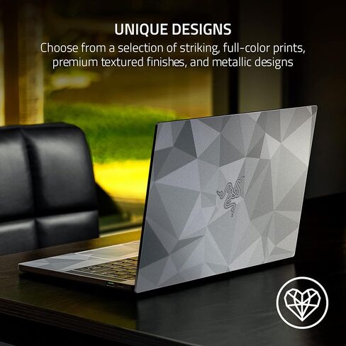 Razer Skin Vinyl Laptop Wrap: Blade 15 - Full Wrap - Premium 3M Cast Vinyl - Scratch Resistant - Unique Designs & Finishes - Easy Application - Lenticular Camo - Black in Kuwait