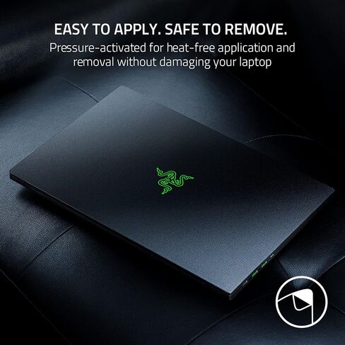 Razer Skin Vinyl Laptop Wrap: Blade 15 - Full Wrap - Premium 3M Cast Vinyl - Scratch Resistant - Unique Designs & Finishes - Easy Application - Lenticular Camo - Black in Kuwait