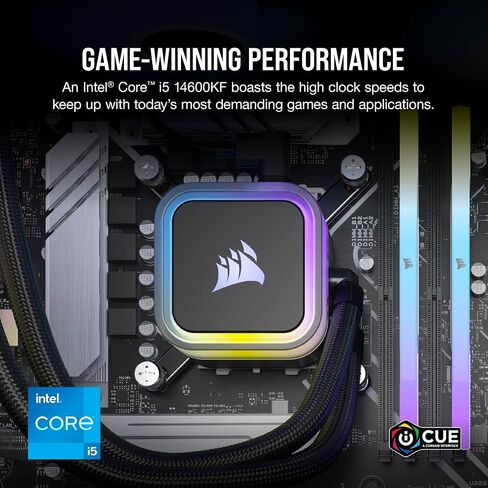 كمبيوتر الألعاب Corsair Vengeance i7500 Series - وحدة المعالجة المركزية Intel Core i5 14600KF المبردة بالسوائل - وحدة معالجة الرسومات NVIDIA GeForce RTX 4070 - ذاكرة Vengeance RGB DDR5 سعة 32 جيجابايت - 1 تيرابايت M.2 SSD - أسود in Kuwait